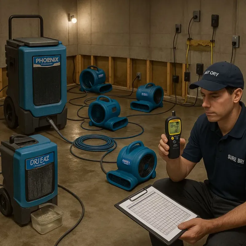 Structural Drying and Dehumidification process in Whittingham, NJ